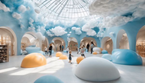 Un espace de jeux immersif à la tête dans les nuages lyon part-dieu